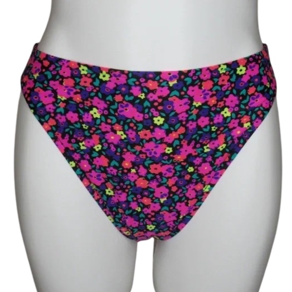 Victorias Secret Gold Label NWT 2000 NOS Floral Bikini Bottom L Made in USA Y2K